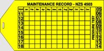 Fire Equipment Maintenance Tag